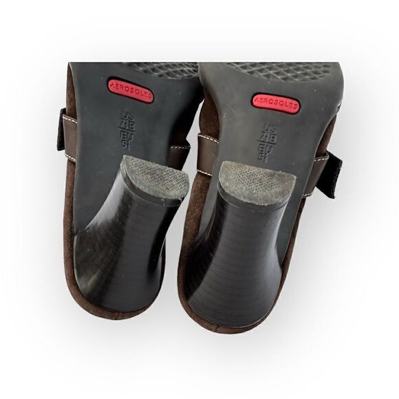 Aerosoles heeled slip on mule brown sides women’s size 7.5 - Picture 13 of 13